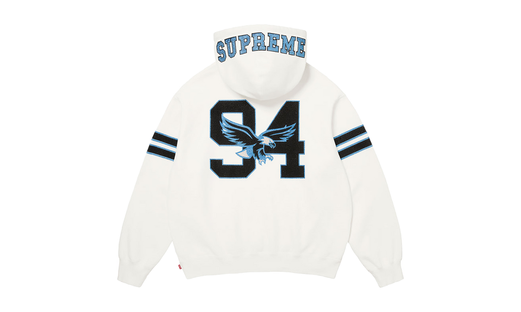 Rhinestone Eagle Hooded Sweatshirt "FW26 - White" SU28232