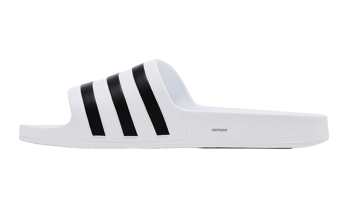 Adilette Aqua Slides "Cloud White / Core Black / Cloud White" F35539