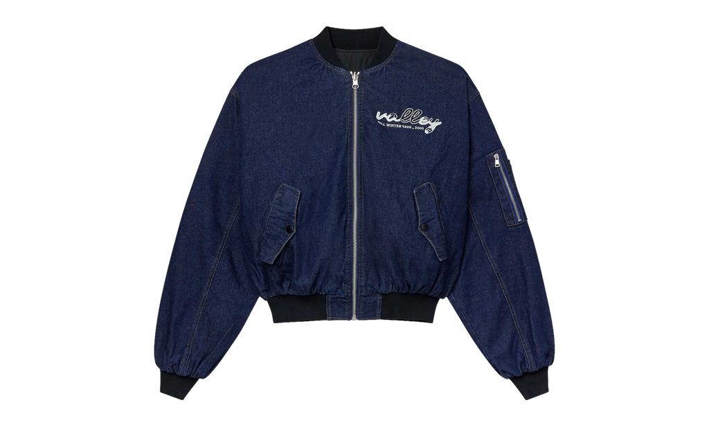 1999-2000 Raw Denim Bomber Jacket "Navy" VAL650