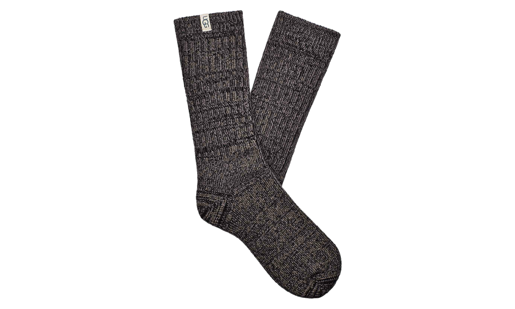 Rib Knit Slouchy Crew Socks "Grey / Black" 1014832 GRB