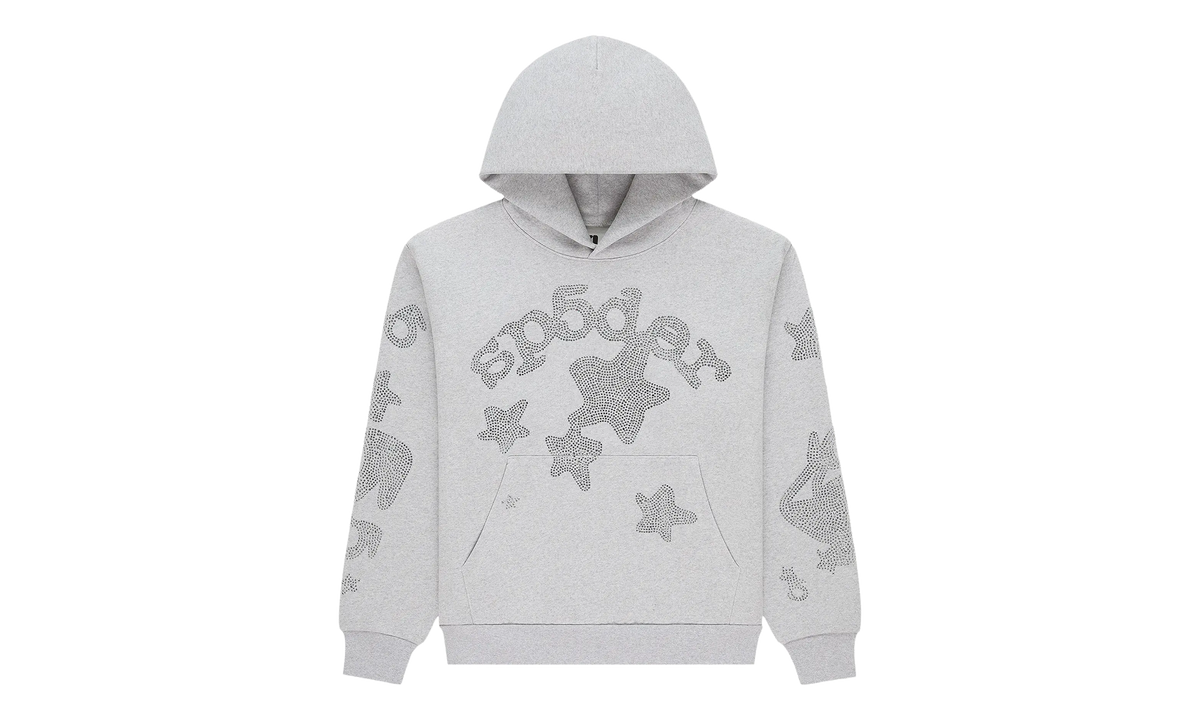 Rhinestone Beluga Hoodie "Heather Grey" SP5der309