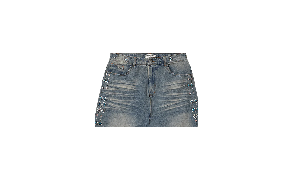 Candy Jorts "Mid Blue / Rhinestone" VALE 06 012 CJ BL