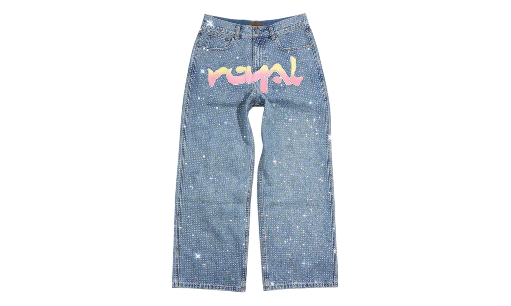 Graffiti Diamond Denim Jeans "Blue / Rhinestone" BC25FWPT14