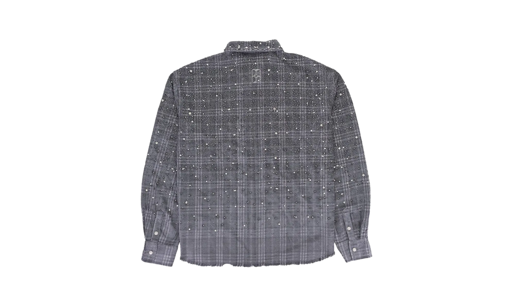 PEARL AND DIAMOND BUTTONDOWN SHIRT "Grey / Rhinestone" BC25SSLS06