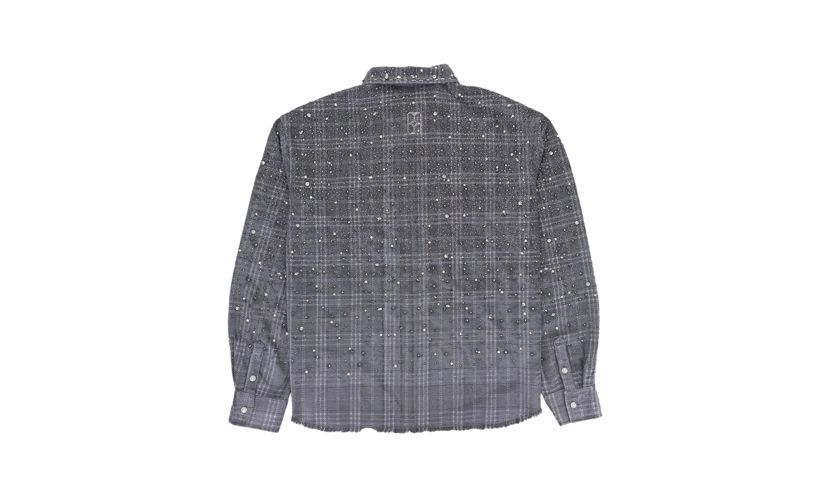 PEARL AND DIAMOND BUTTONDOWN SHIRT "Grey / Rhinestone" BC25SSLS06