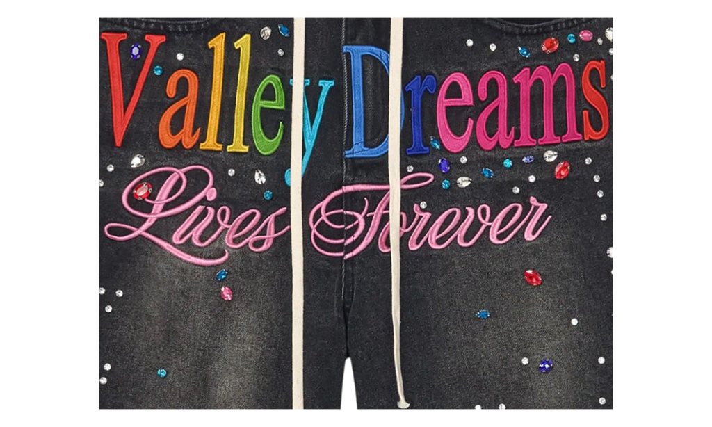 Ice Cream Jorts "Black / Rhinestone" VAL235