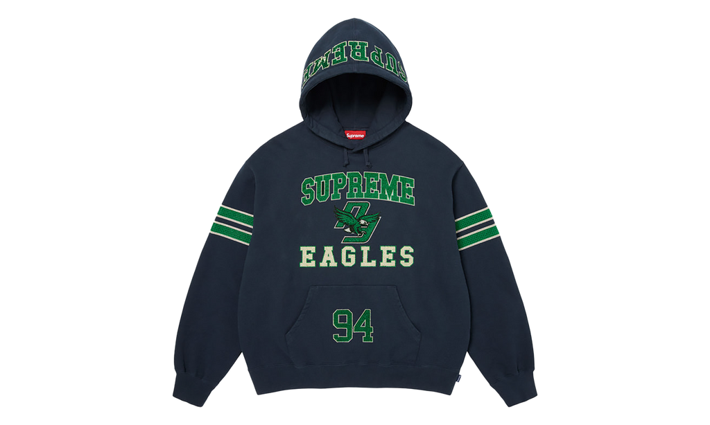 Rhinestone Eagle Hooded Sweatshirt "FW26 - Navy" SU28229