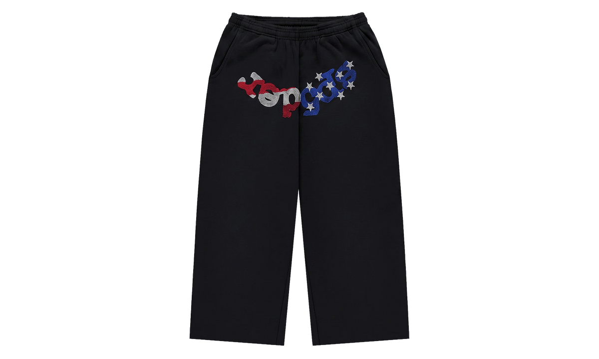 Rhinestone OG Web Long Sweatshorts "USA - ONYX" SP5der574