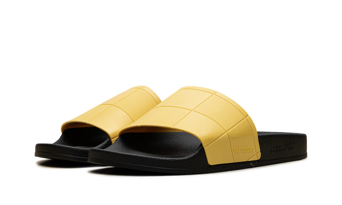 Adilette Checkerboard Slides "Raf Simons - Black Lemon" B22529