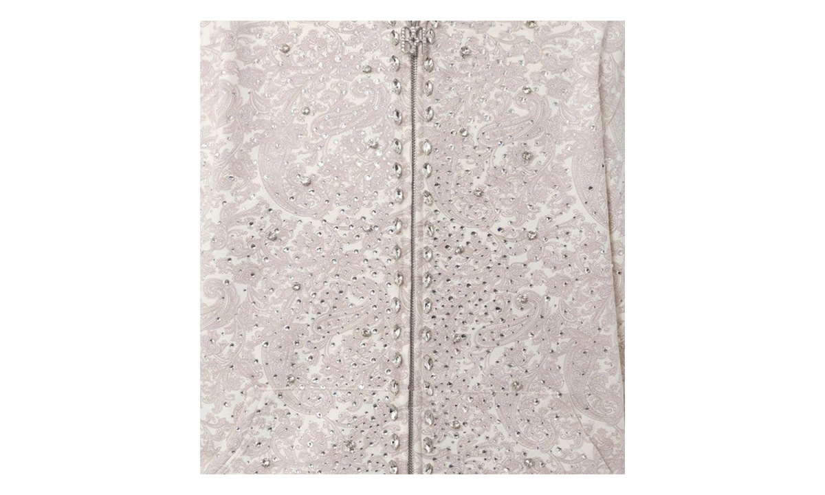Cashew Blossom Zip-Up Jacket "Cream / Rhinestone" BC25FWHA02 WHIT