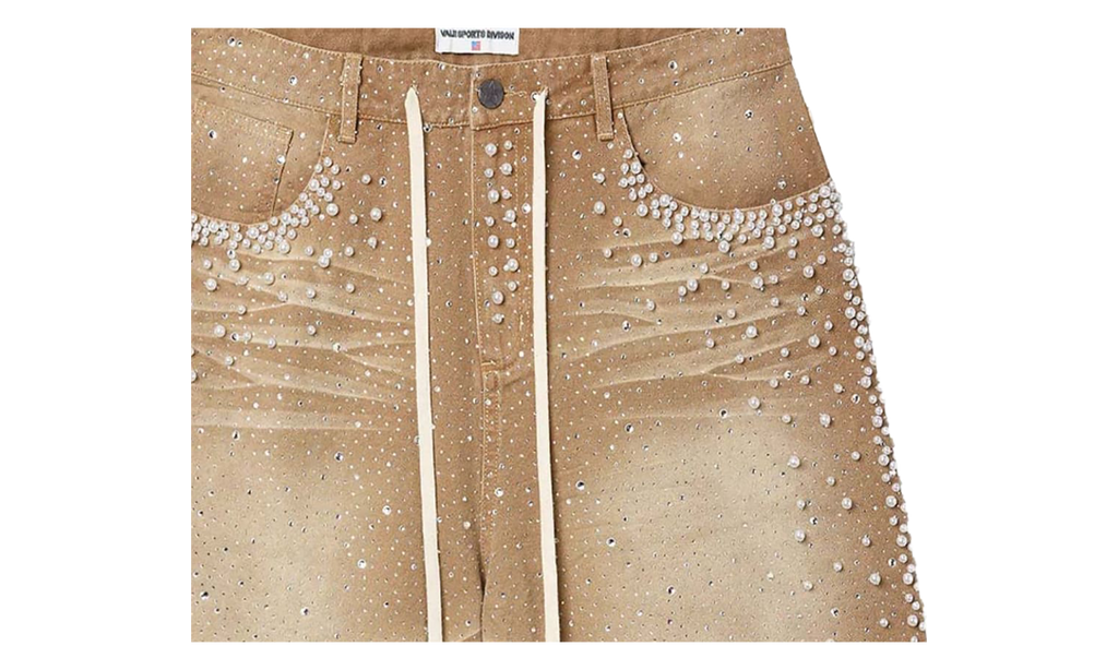 Rainstorm Mid Jorts "Sand / Rhinestone" VAL253