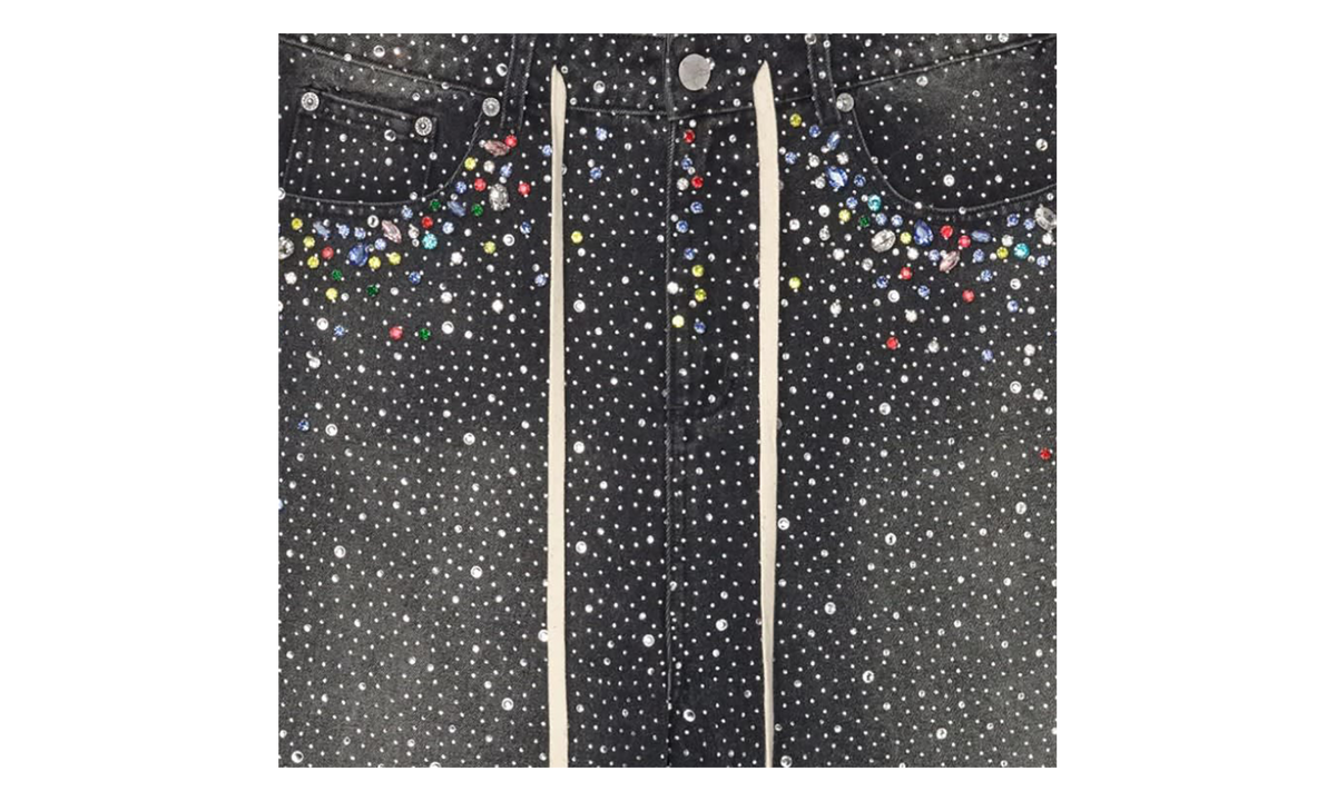Rainstorm V2 Jorts "Black / Rhinestone" VAL236