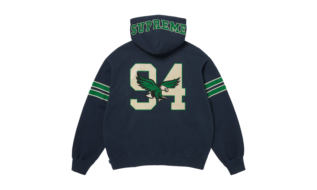 Rhinestone Eagle Hooded Sweatshirt "FW26 - Navy" SU28229