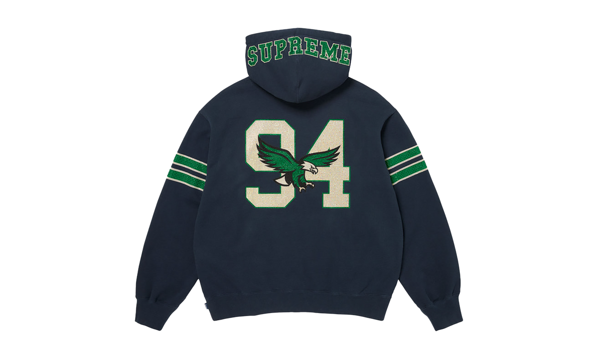 Rhinestone Eagle Hooded Sweatshirt "FW26 - Navy" SU28229