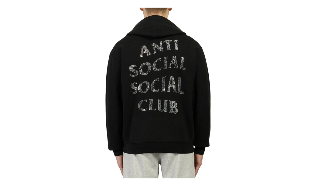 Rhinestone Zip Up Hoodie "Black" ASSCFW26HD09