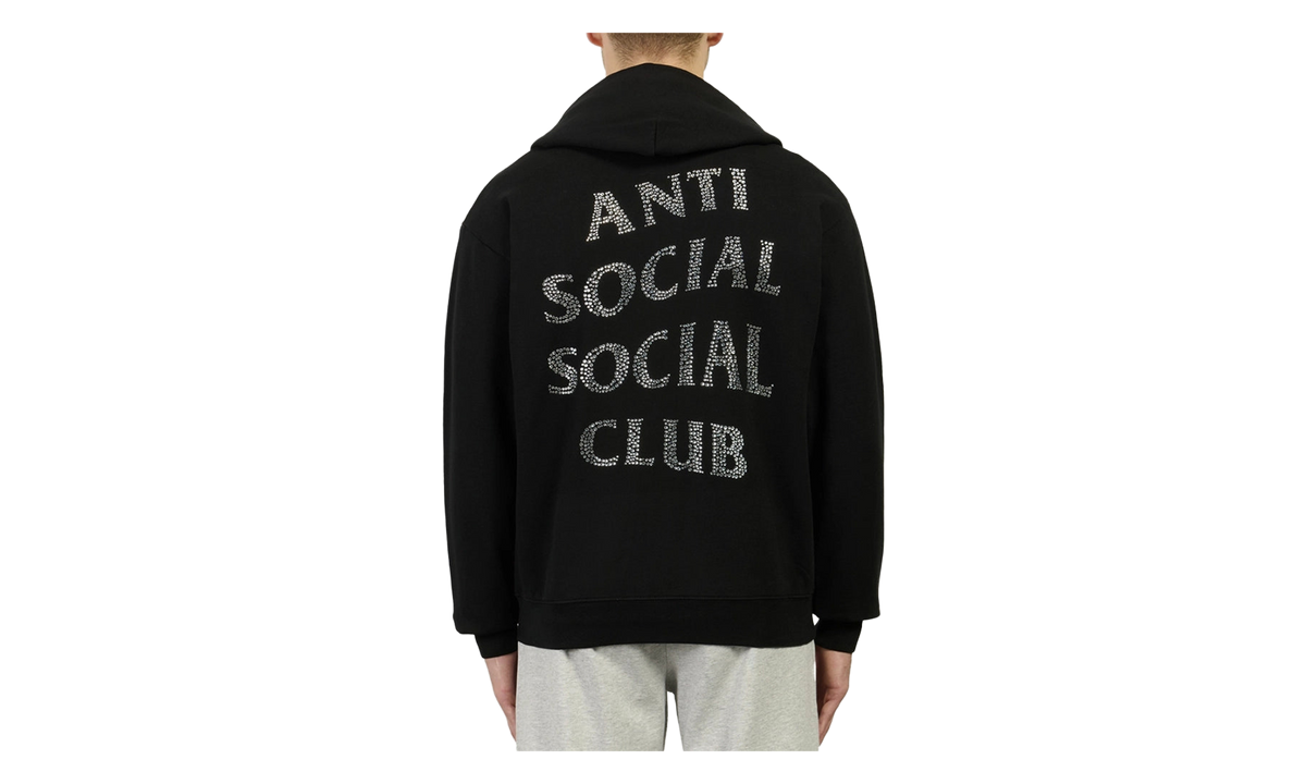 Rhinestone Zip Up Hoodie "Black" ASSCFW26HD09