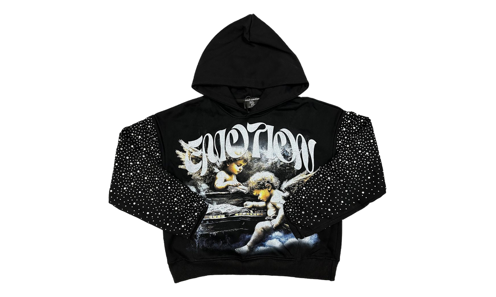 Fallen Angels Rhinestone Hoodie "Black" MIXE005