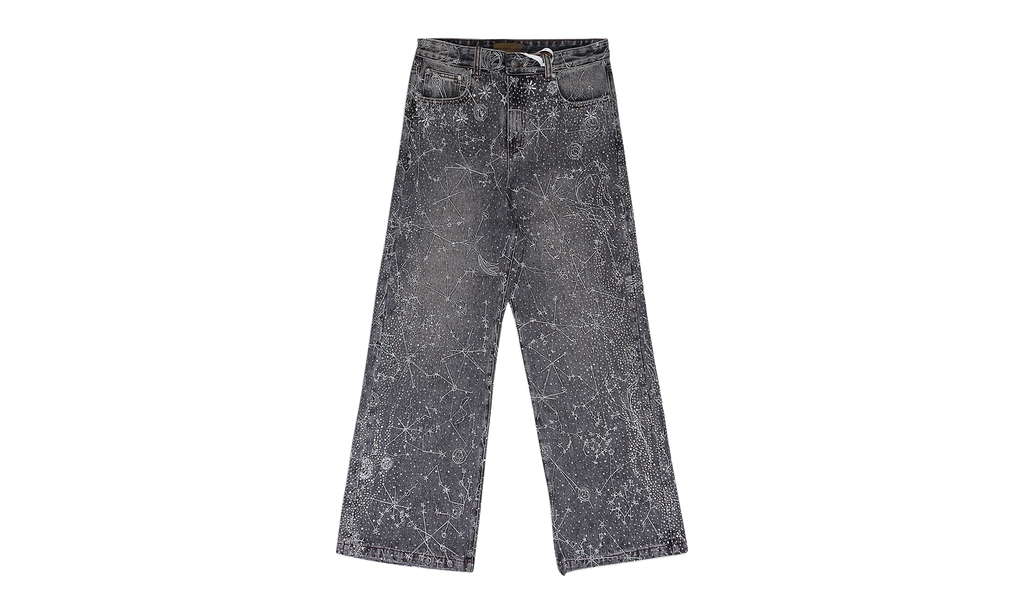 20K ZODIAC DIAMOND DENIM "Black / Rhinestone" BRC MJNS 0003