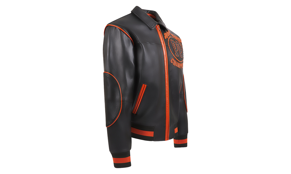 Champions Rhinestone Jacket "Black / Orange" PP037
