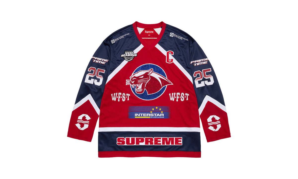Rhinestone Hockey Jersey "SS25 - Red" SU25057