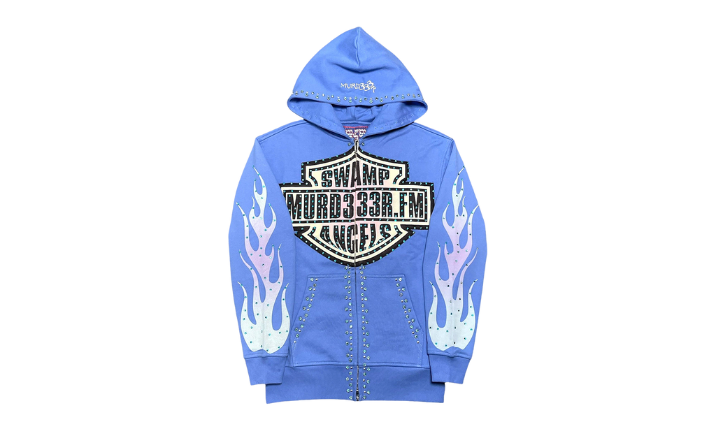 Chop333r Rhinestone Logo Hooded Sweatshirt "Blue Multi" MRD001