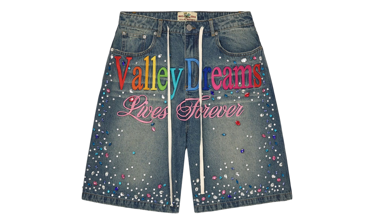 Ice Cream Jorts "Blue / Rhinestone" VAL237