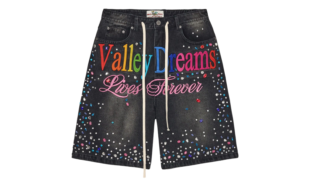 Ice Cream Jorts "Black / Rhinestone" VAL235