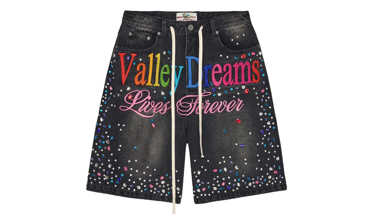 Ice Cream Jorts "Black / Rhinestone" VAL235