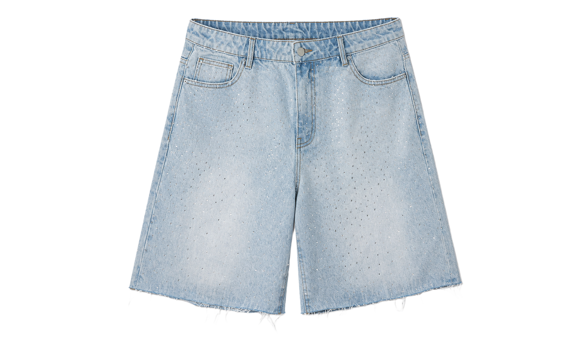 Rhinestone Jorts "Blue" HMDD037