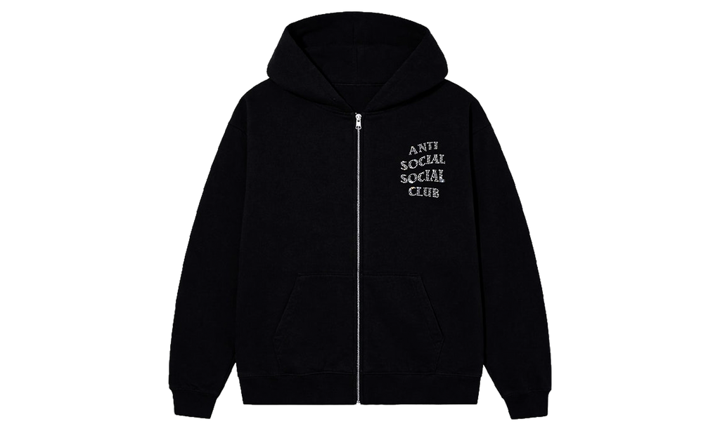 Rhinestone Zip Up Hoodie "Black" ASSCFW26HD09