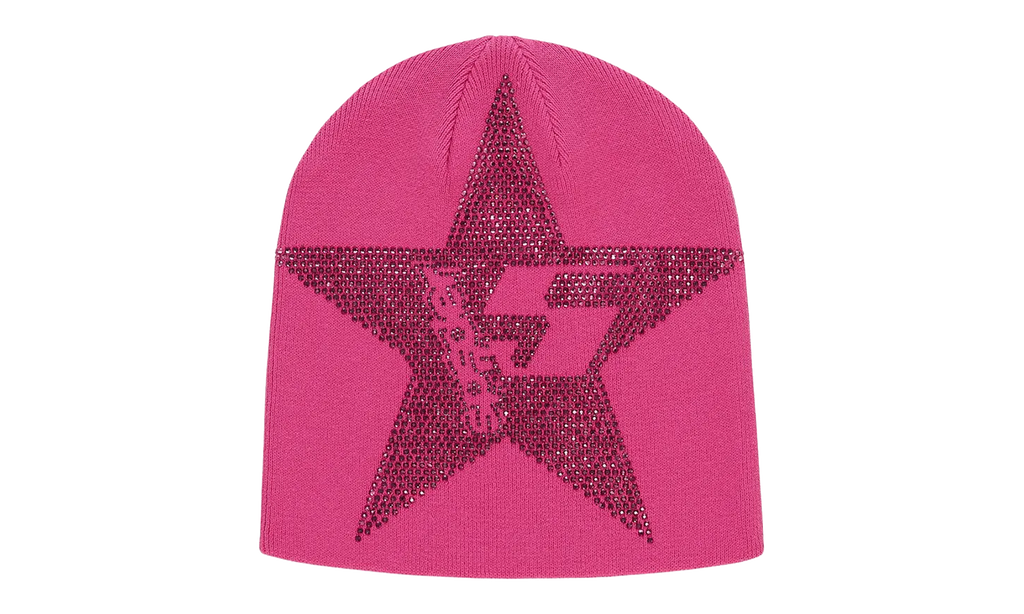 Star Rhinestone Skully Beanie "Pink" SP5der550