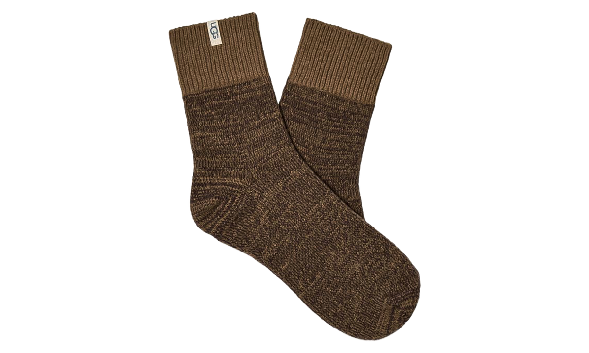 Rib Knit Slouchy Quarter Socks "Brown" 1153340 CGND