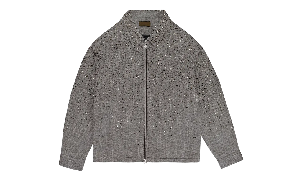 RHINESTONE ZIPPER WORK JACKET "BROWN" BC25SSJK16
