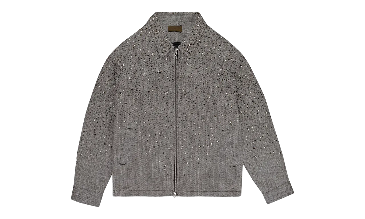RHINESTONE ZIPPER WORK JACKET "BROWN" BC25SSJK16