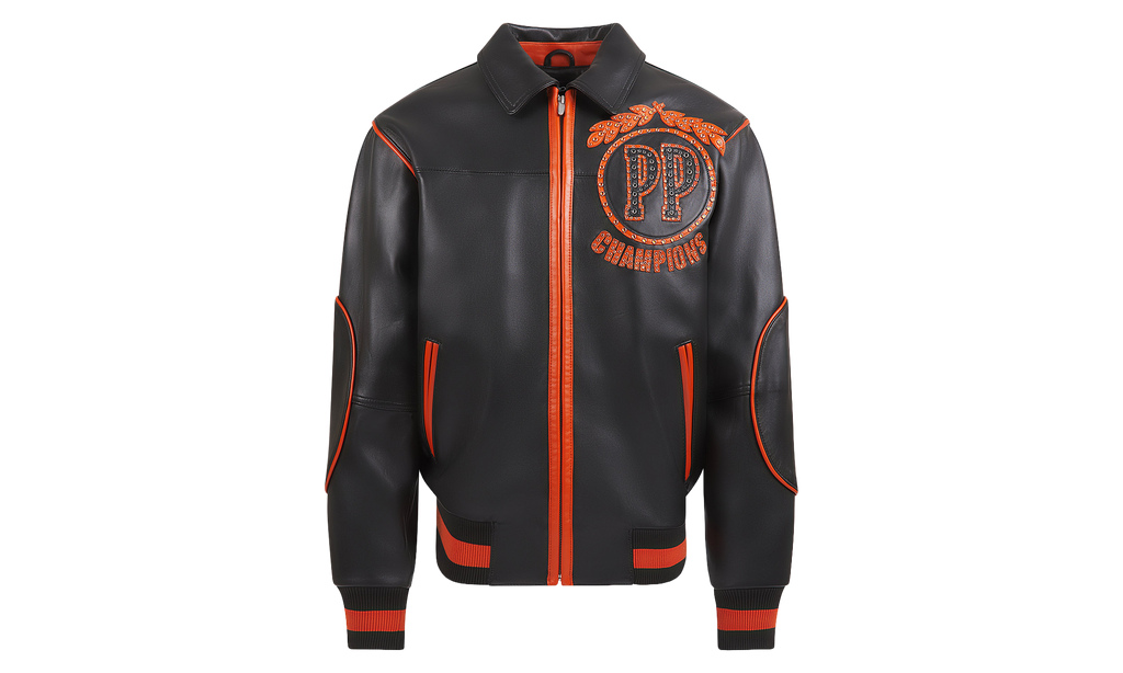 Champions Rhinestone Jacket "Black / Orange" PP037
