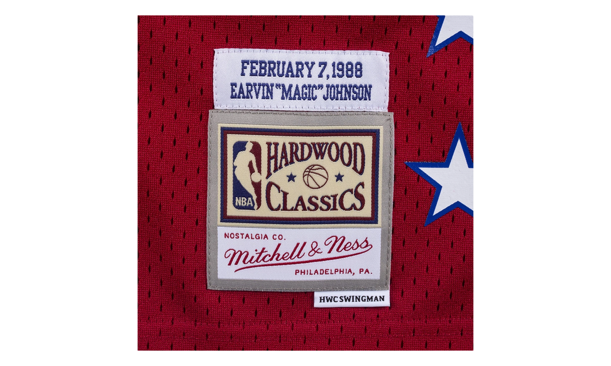 NBA Magic Johnson Rhinestone Swingman Jersey "1988 All-Star - Red" SMJYBW18018 ASWRED188EJH