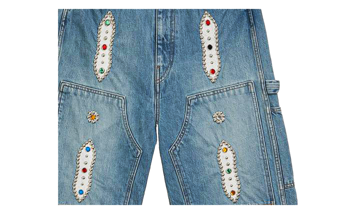 Studded Denim Shorts "Denim / Rhinestone" KAP007