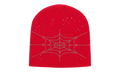 Rhinestone Silk Skully Beanie "Red" SP5der547