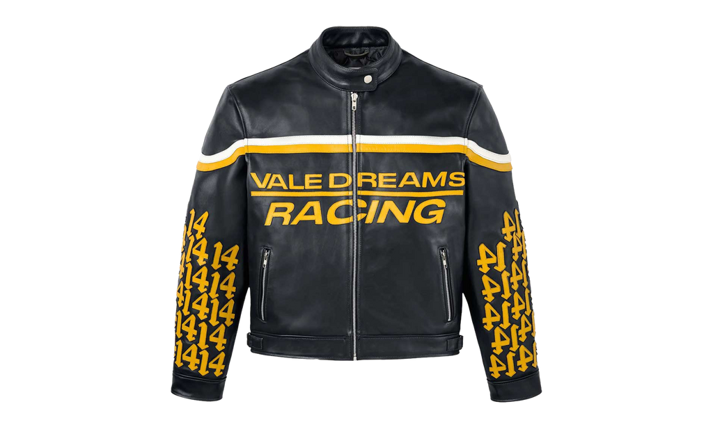 14 Moto Leather Jacket "Black / Yellow" VAL615
